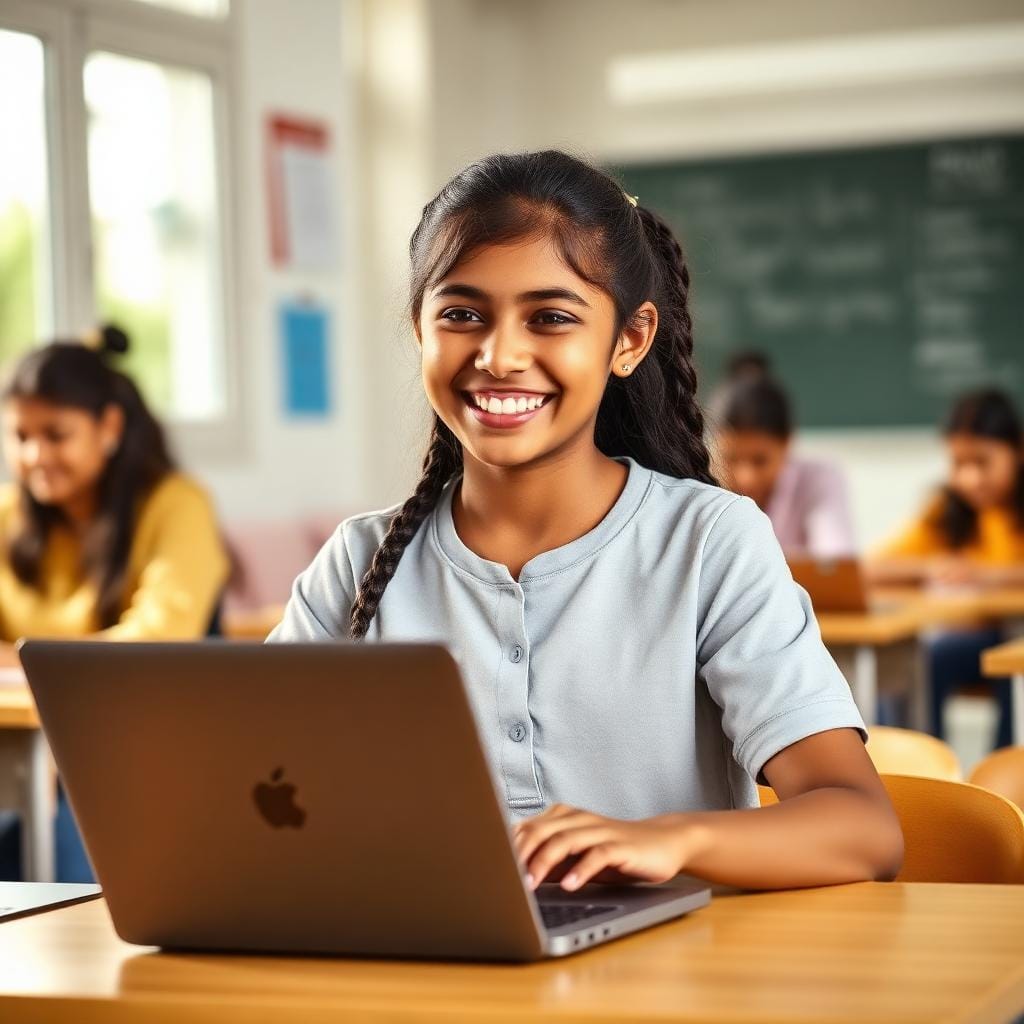 Student learning Python Innovators