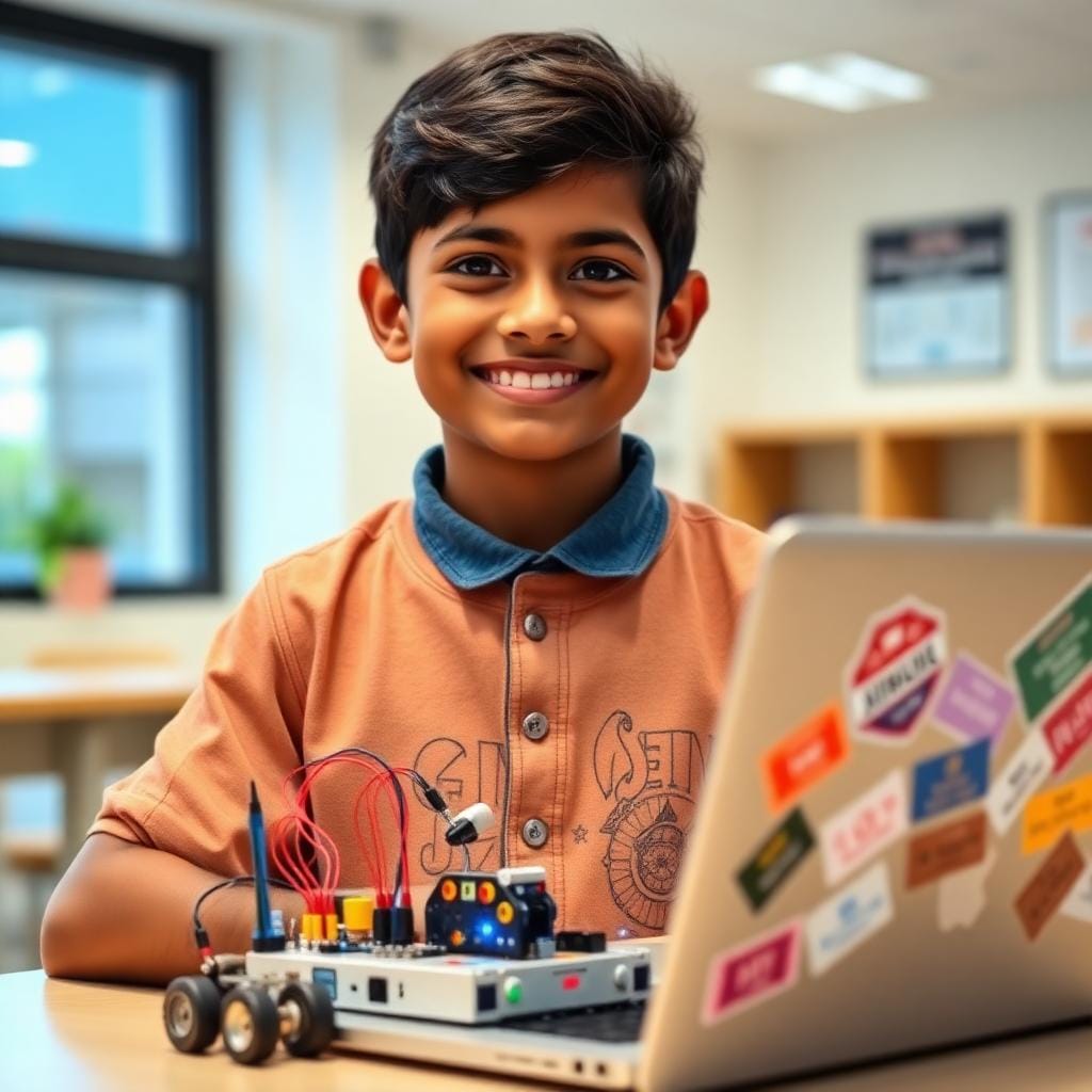 Student aged 13 coding logic loops